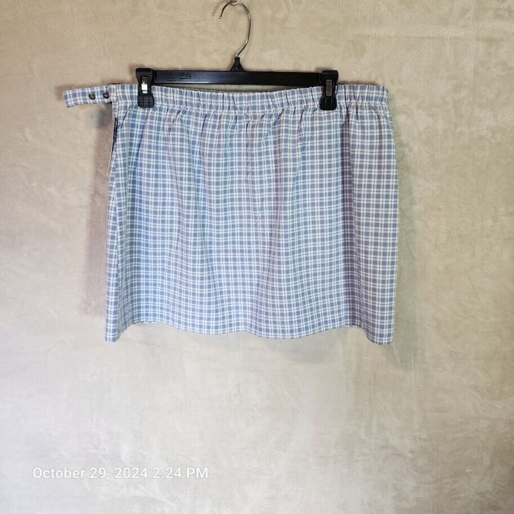 Wild Fable Women's Blue Check Elastic Waist Unlined Tie Wrap Skirt Size L NWT - Picture 4 of 9